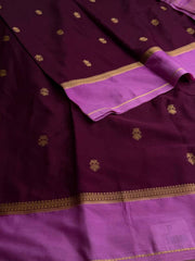 Wine Purple Semi Mysore Chiffon Silk Saree