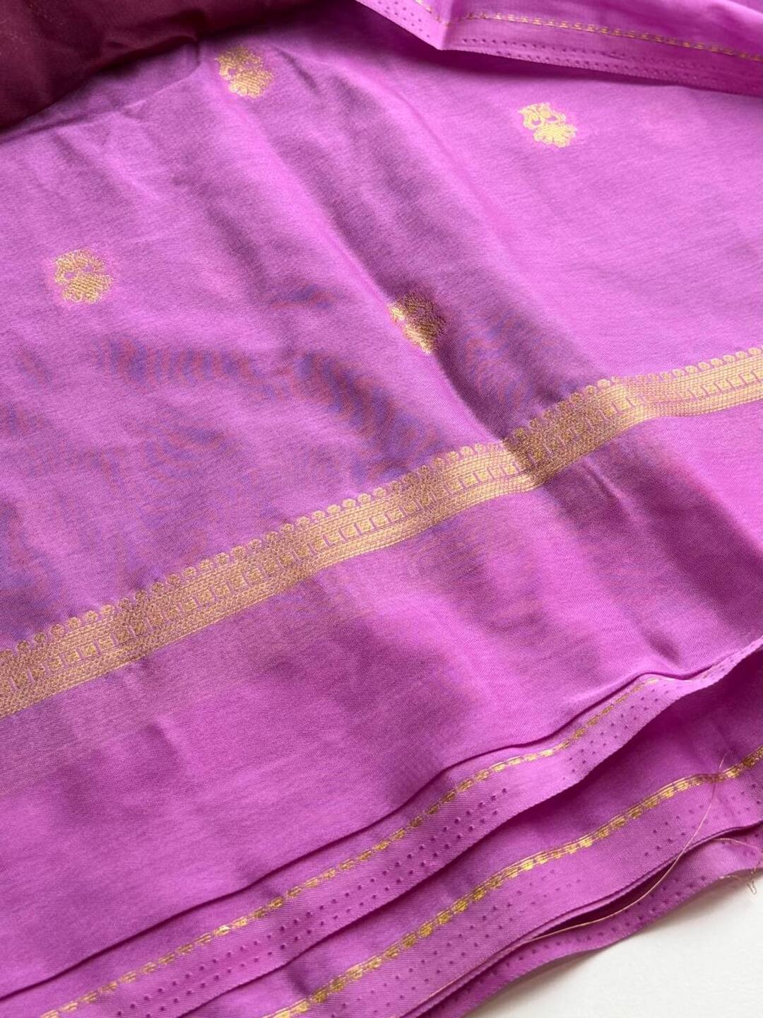 Wine Purple Semi Mysore Chiffon Silk Saree