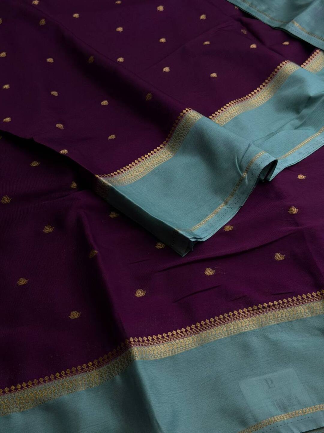 Royal Purple Semi Mysore Chiffon Saree