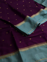 Royal Purple Semi Mysore Chiffon Saree
