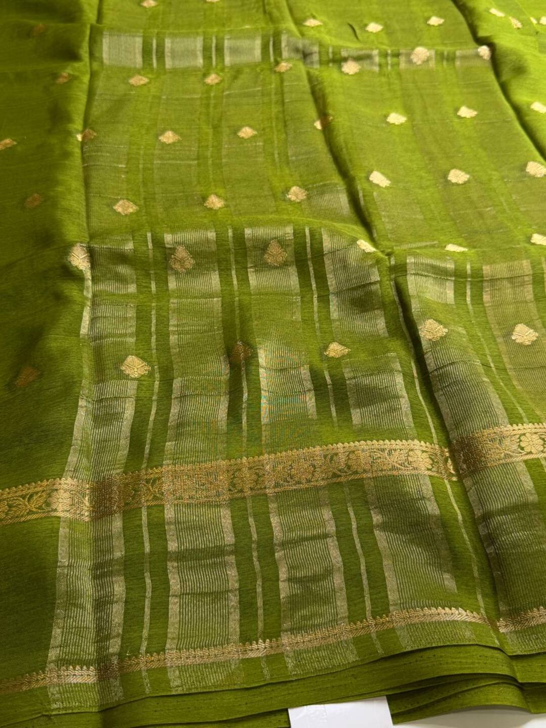 Apple Green Chiffon Silk Saree