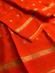 Orange Chiffon Silk Saree