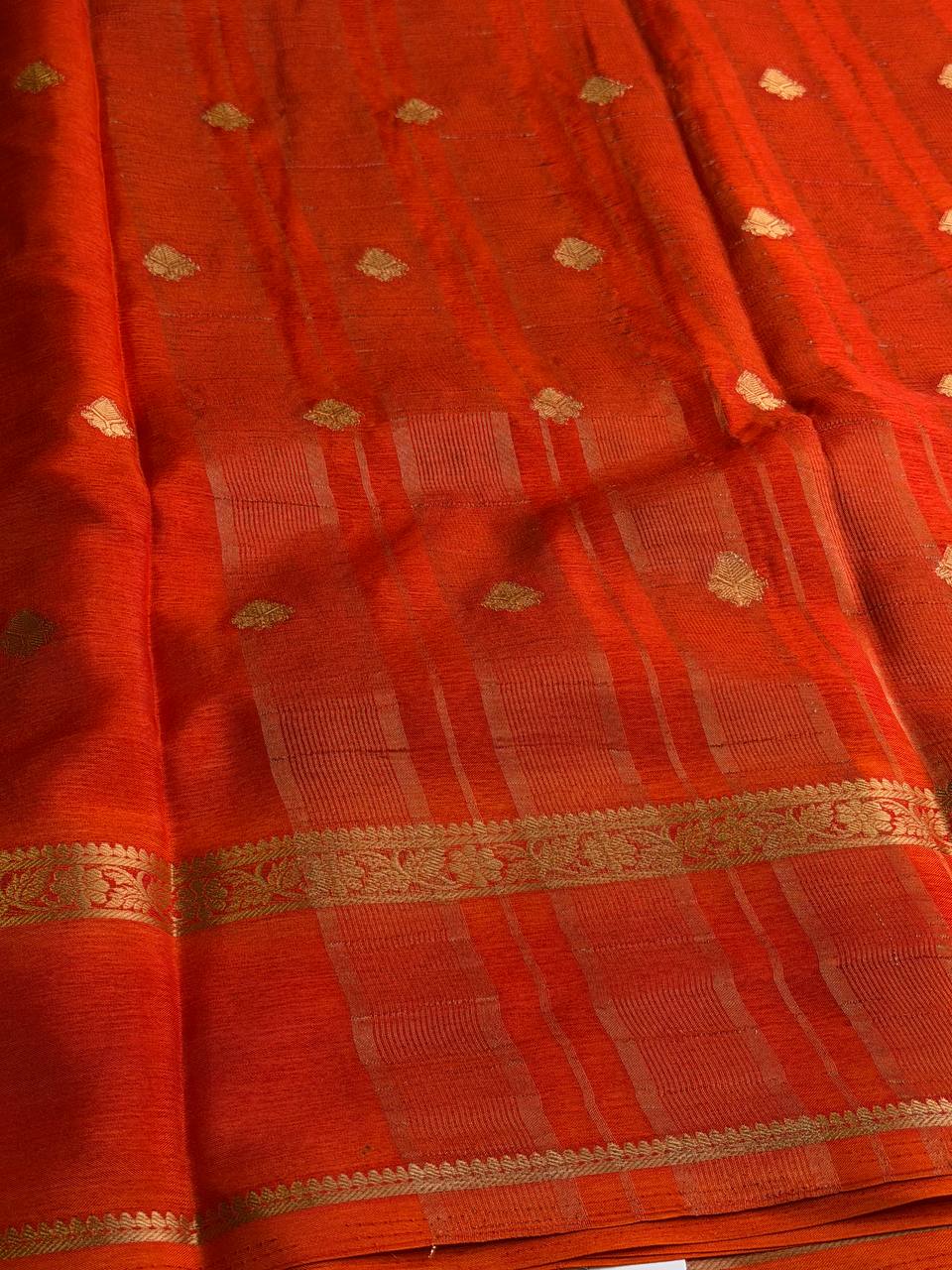 Orange Chiffon Silk Saree