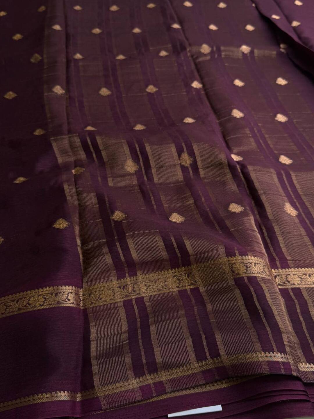 Plum Purple Chiffon Saree