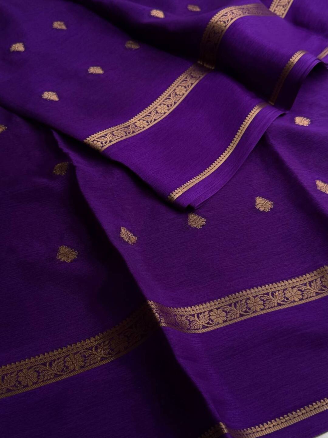 Violet Purple Chiffon Silk Saree