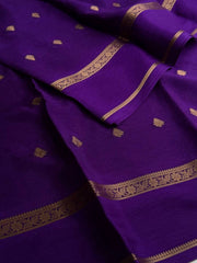 Violet Purple Chiffon Silk Saree