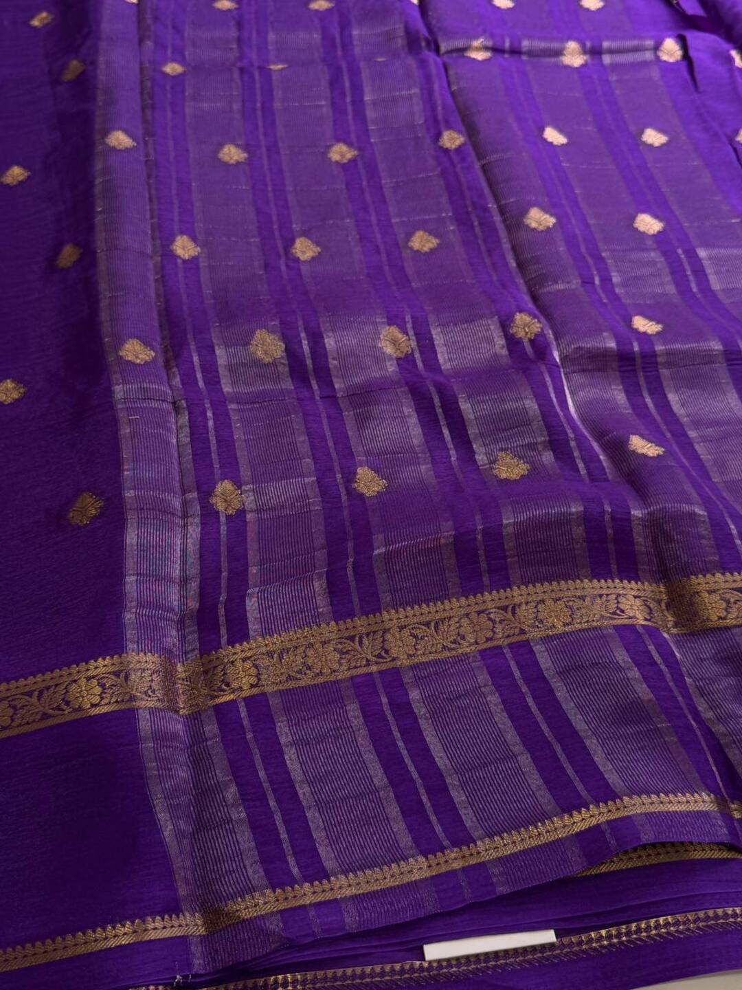 Violet Purple Chiffon Silk Saree