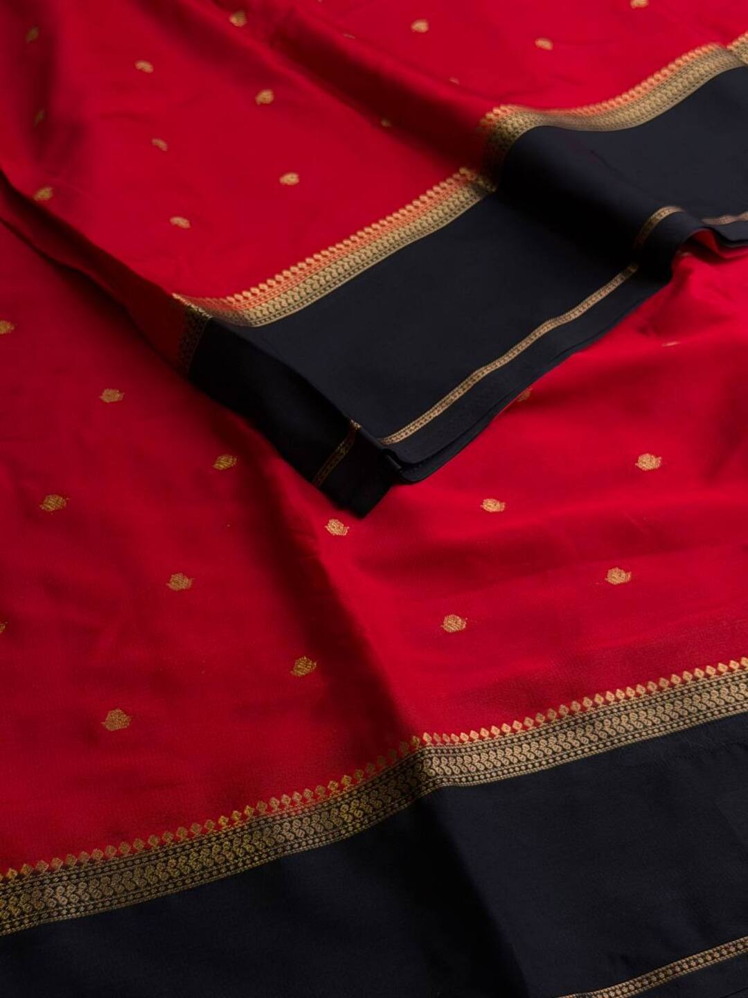 Chili Red Semi Mysore Chiffon Saree