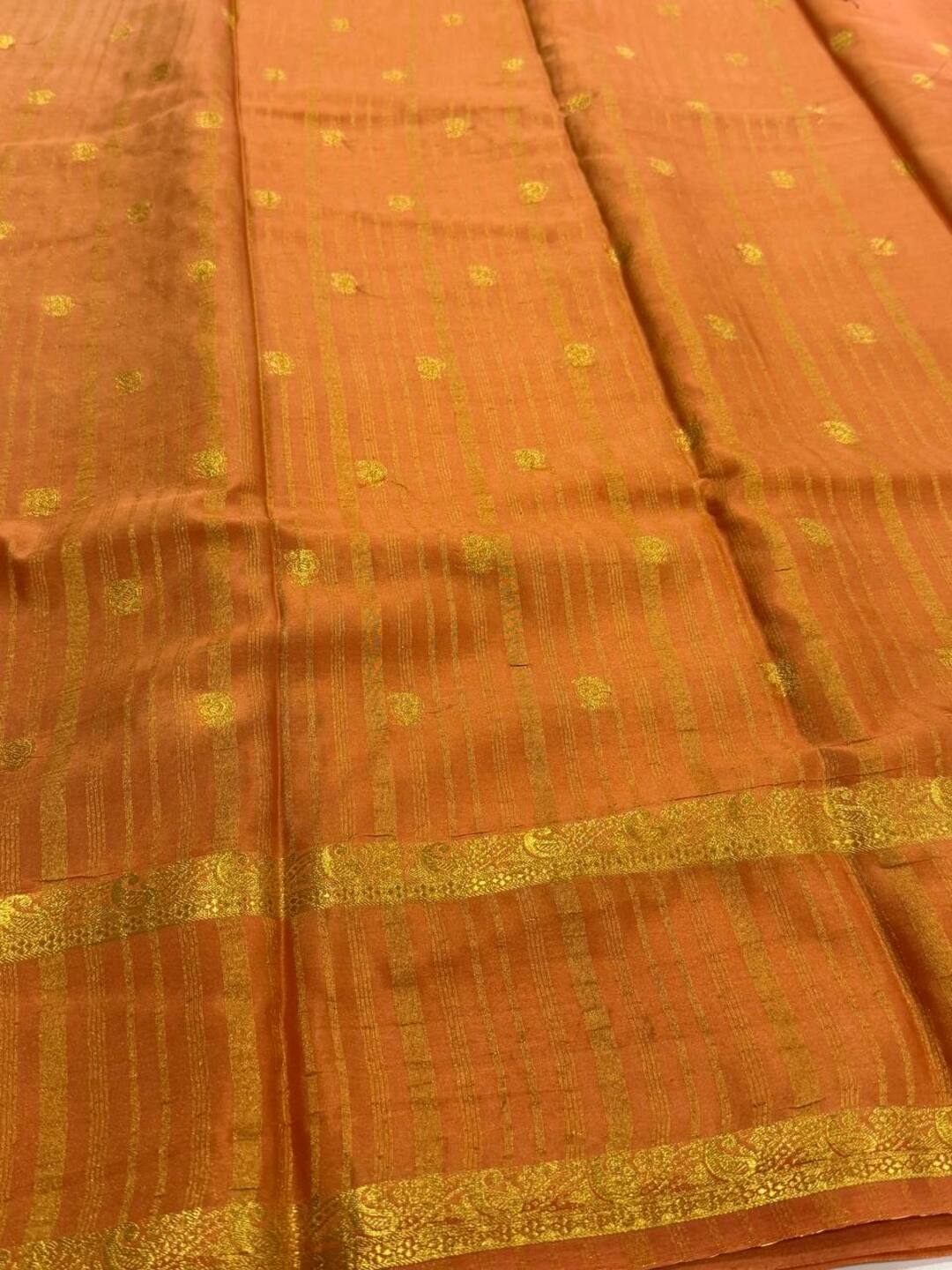 Chili Red Semi Mysore Chiffon Silk Saree