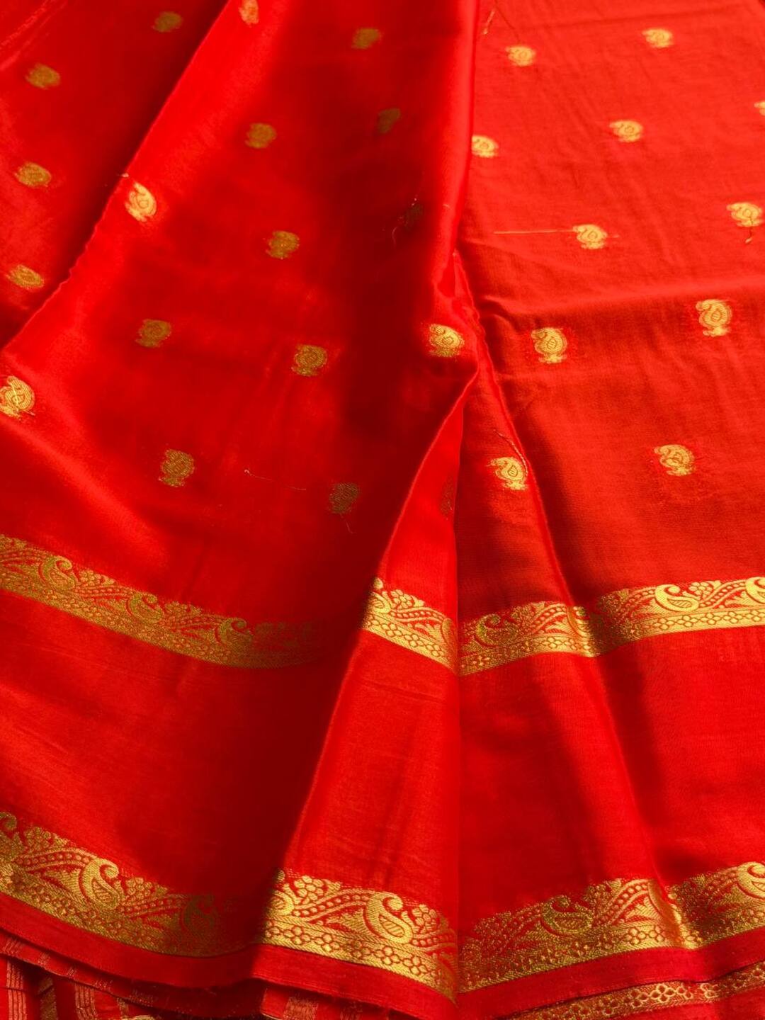 Emerald Green Semi Mysore Chiffon Silk Saree
