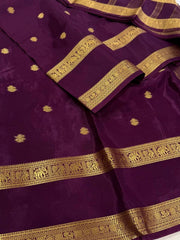 Royal Purple Chiffon Cotton Silk Saree