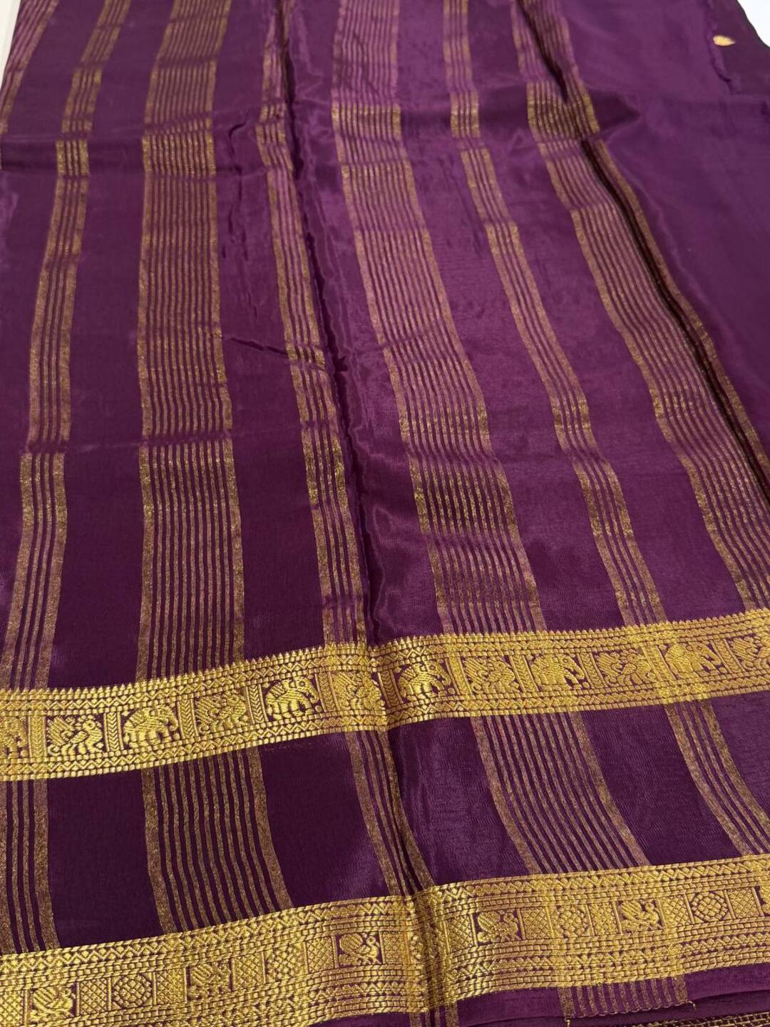Royal Purple Chiffon Cotton Silk Saree