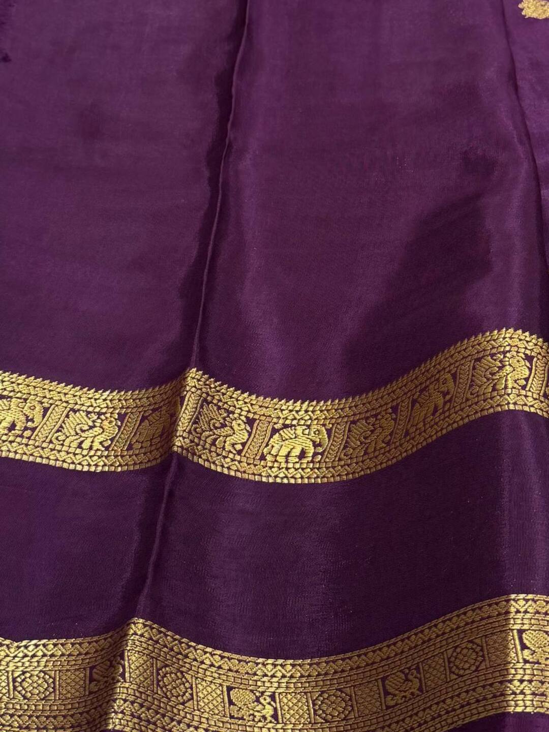 Royal Purple Chiffon Cotton Silk Saree