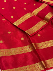 Chili Red Chiffon Cotton Silk Saree