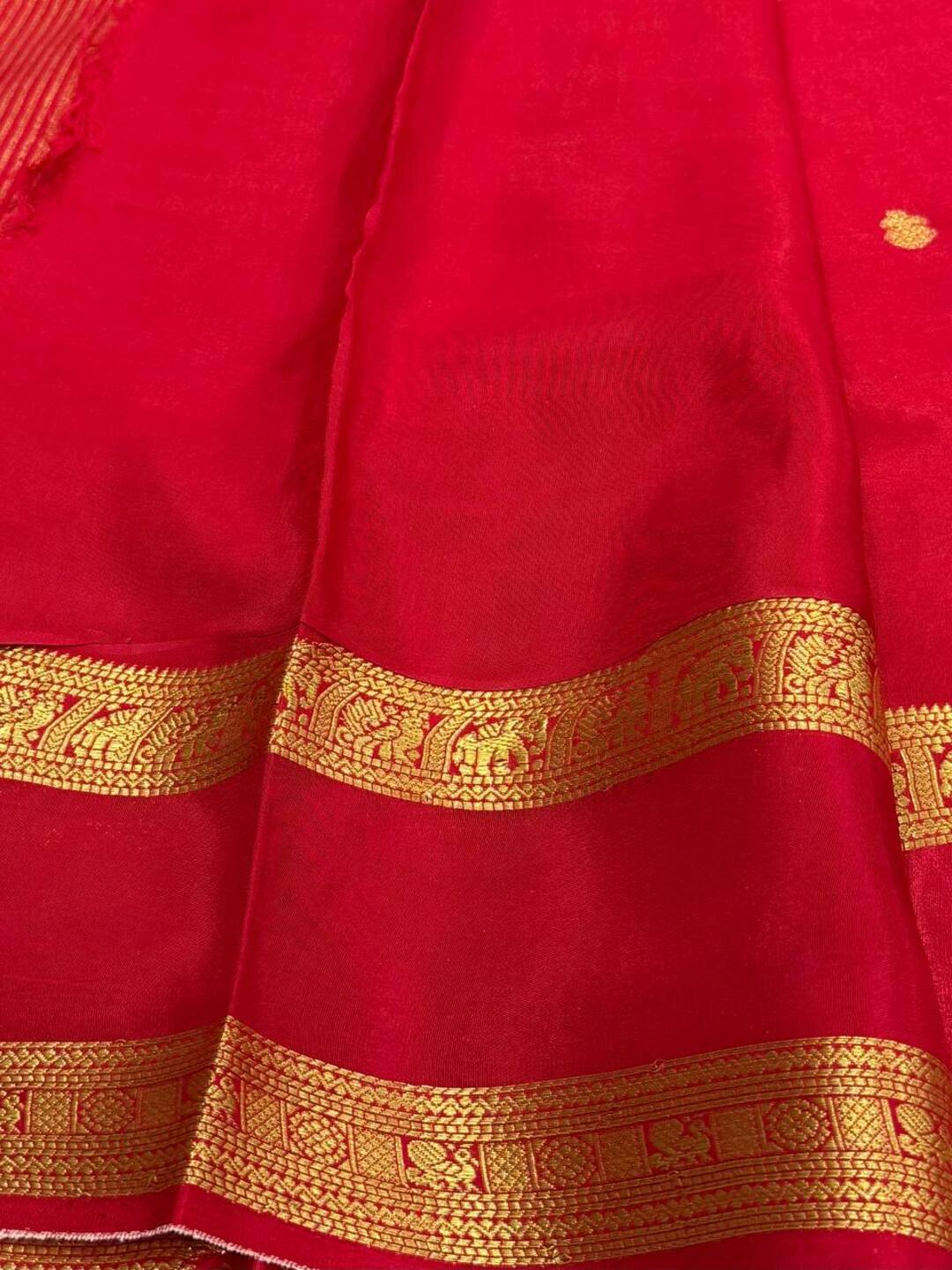 Chili Red Chiffon Cotton Silk Saree