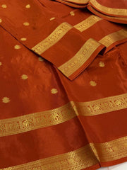 Burnt Orange Chiffon Cotton Silk Saree