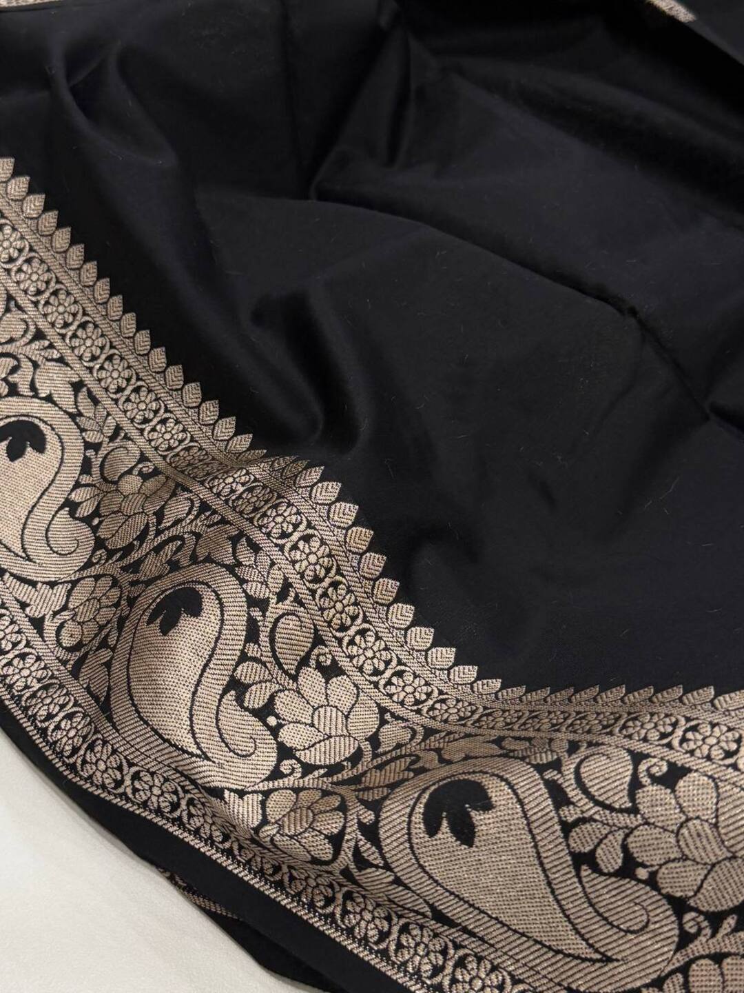 Black Cotton Silk Saree
