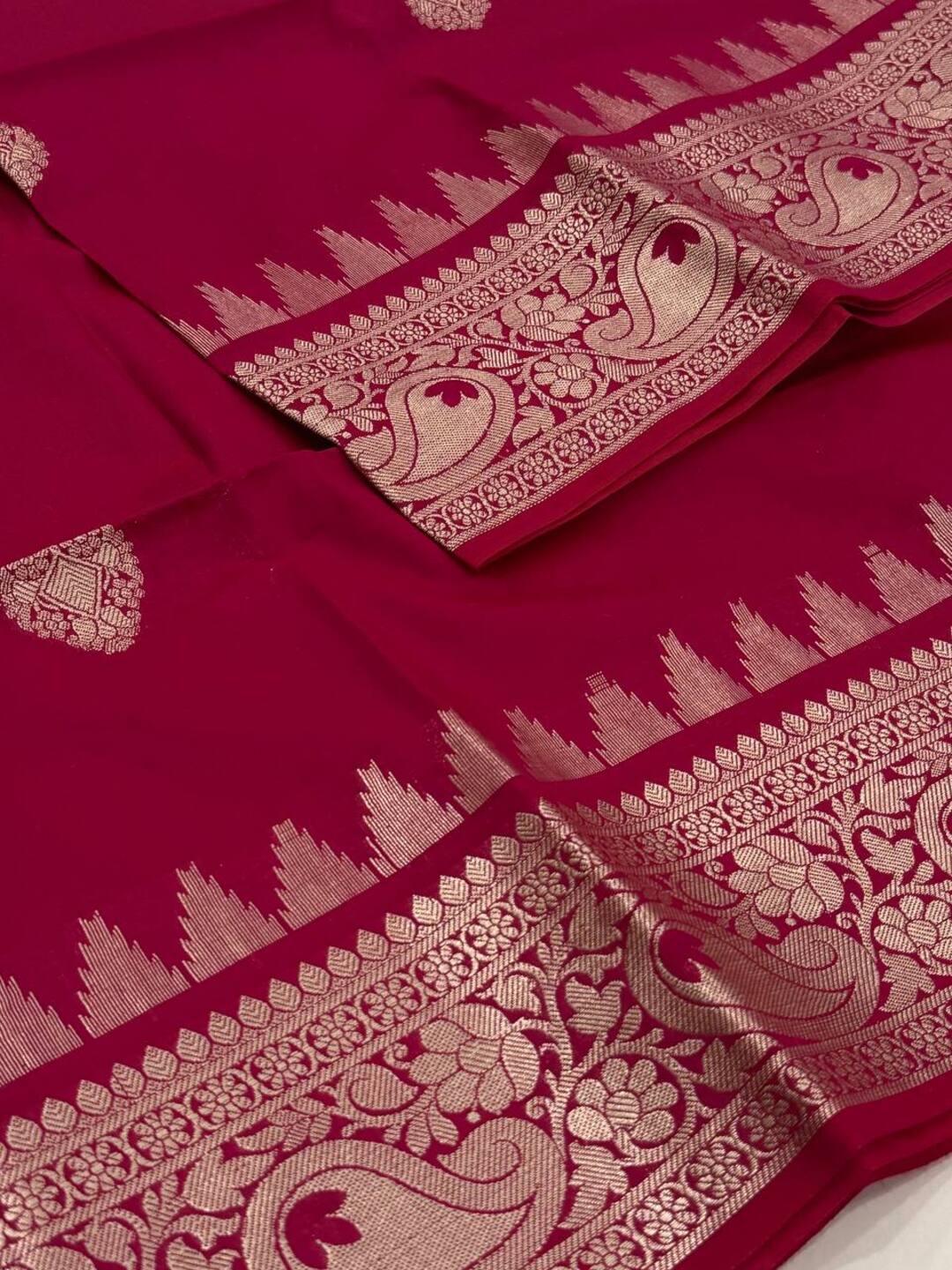 Hot Pink Cotton Silk Saree