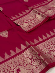 Hot Pink Cotton Silk Saree