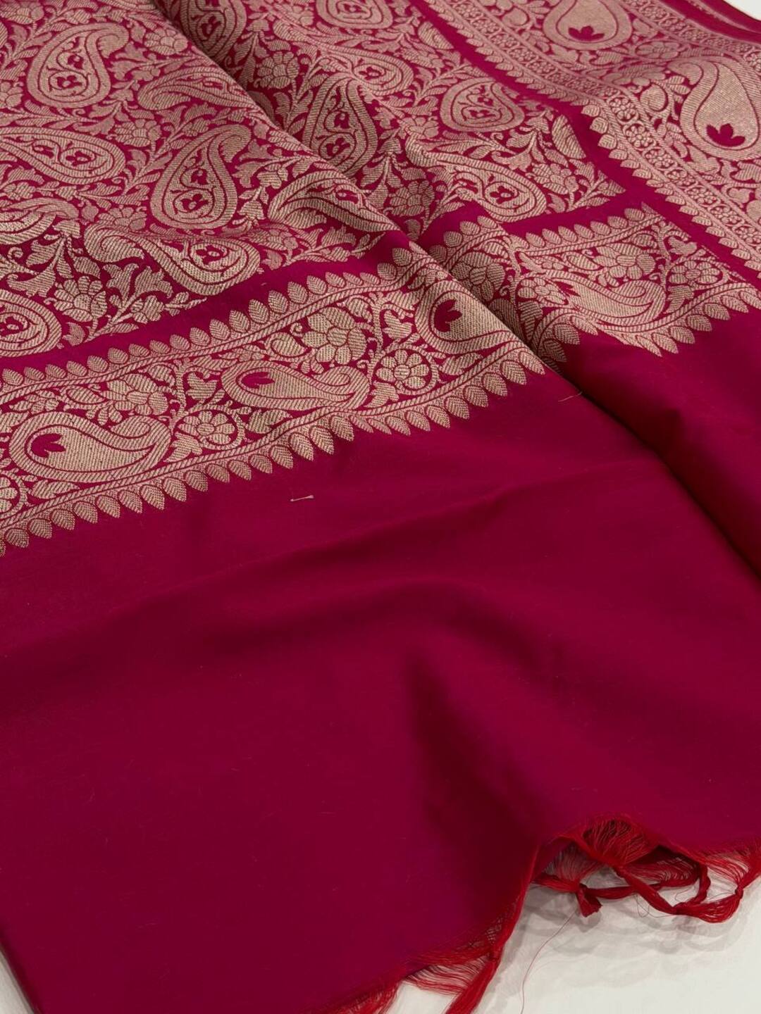 Hot Pink Cotton Silk Saree