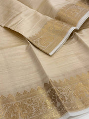Off White Soft Cotton Saree