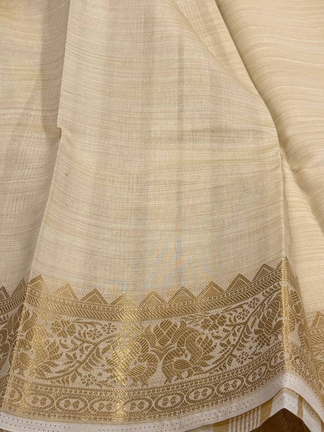 Off White Soft Cotton Saree