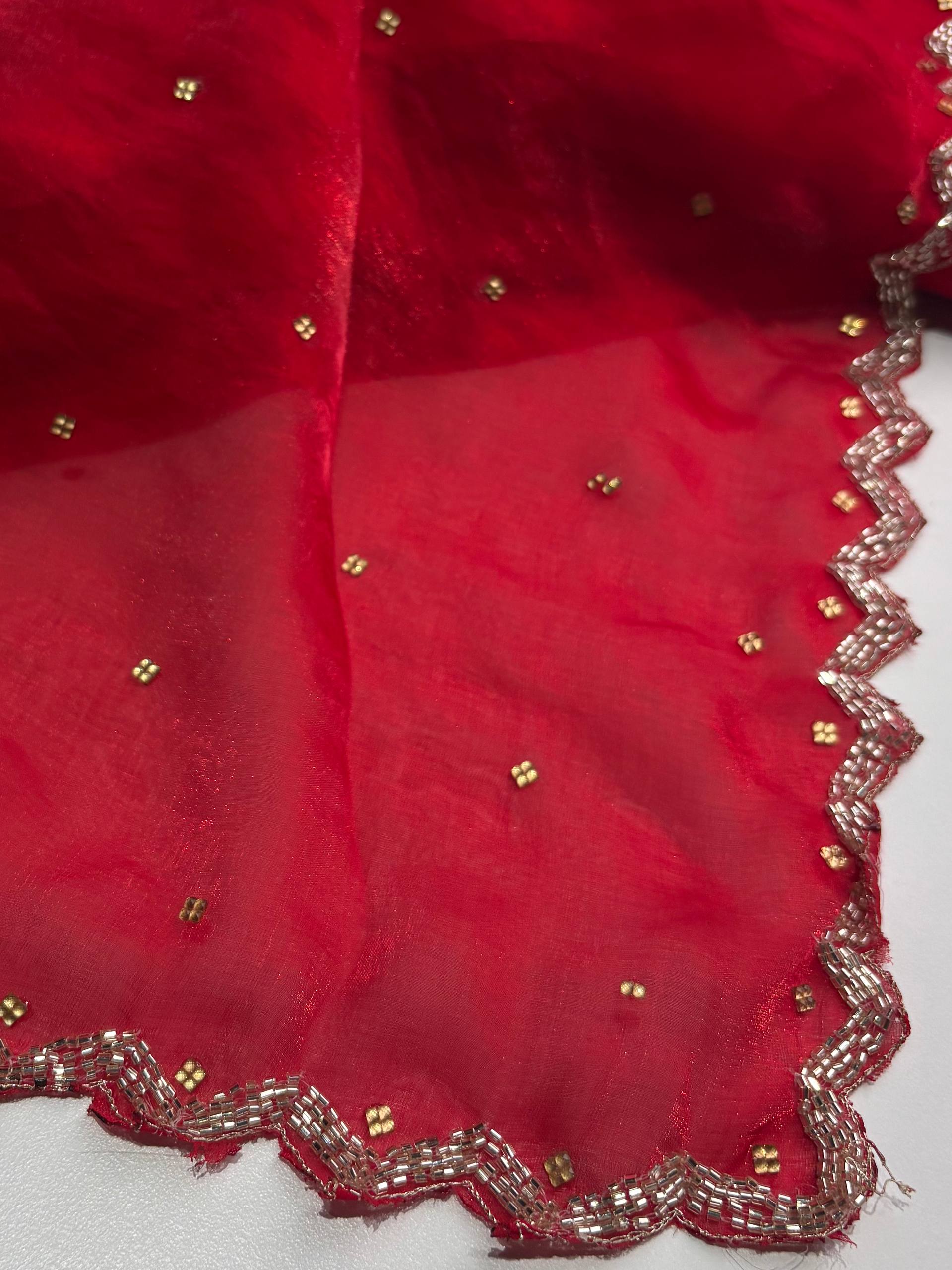 Chili Red Georgette Saree