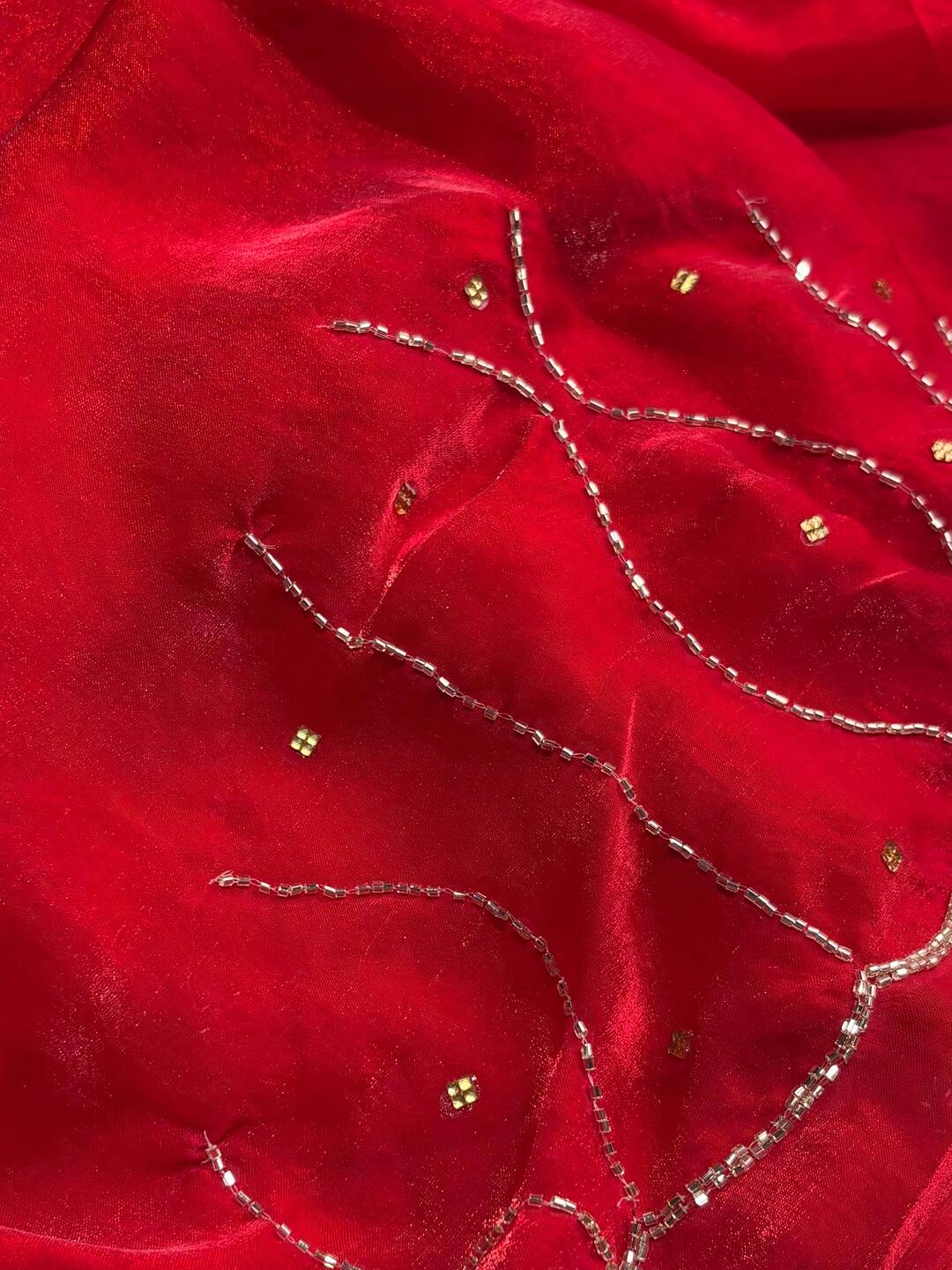Chili Red Georgette Saree