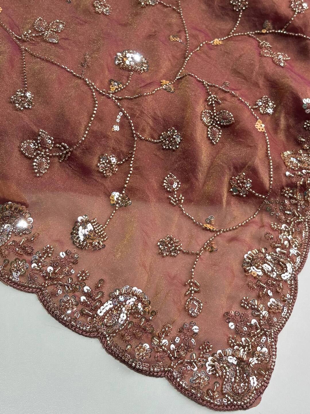 Dusty Pink Georgette Saree