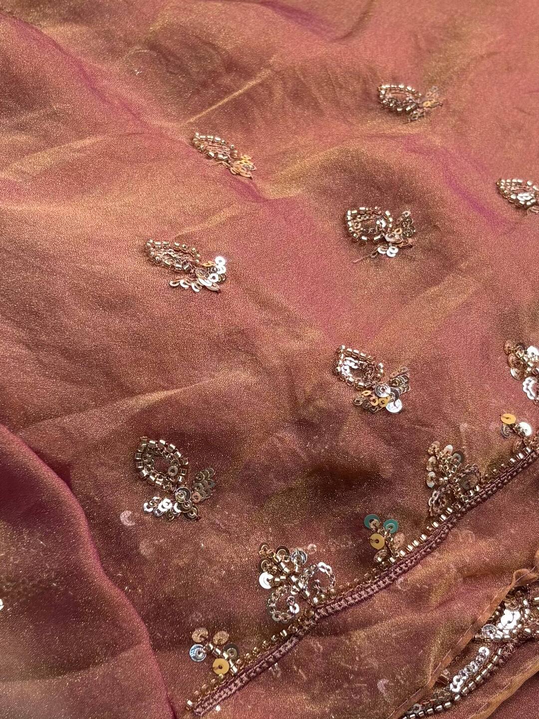 Dusty Pink Georgette Saree