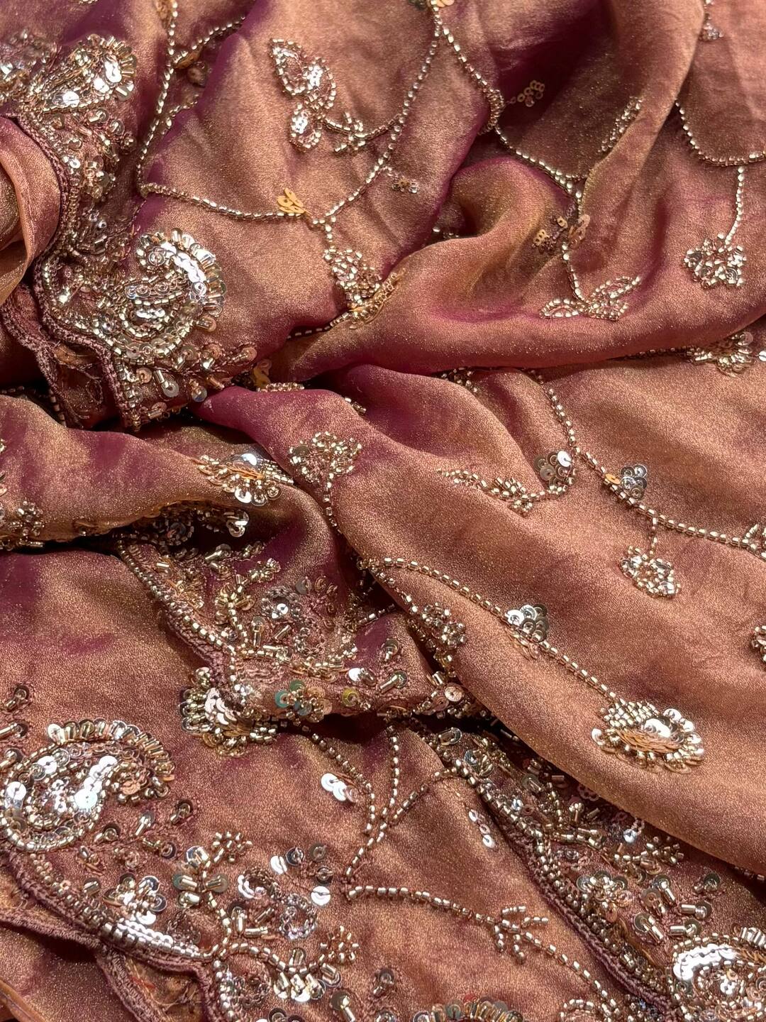 Dusty Pink Georgette Saree