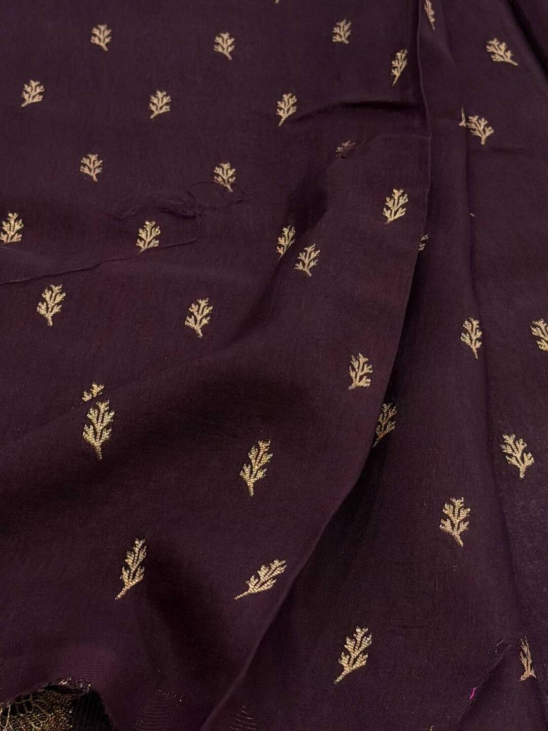 Orange With Dark Purple Banaras Cotton Saree