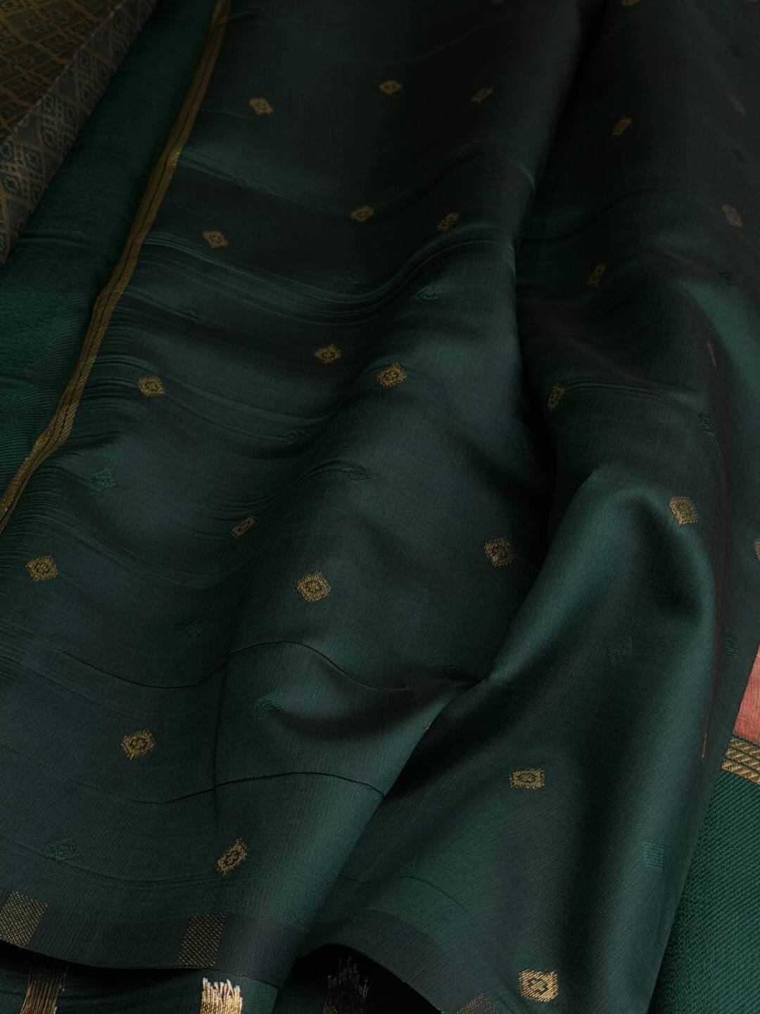 Mauve Pink With Emerald Green Cotton Silk Saree