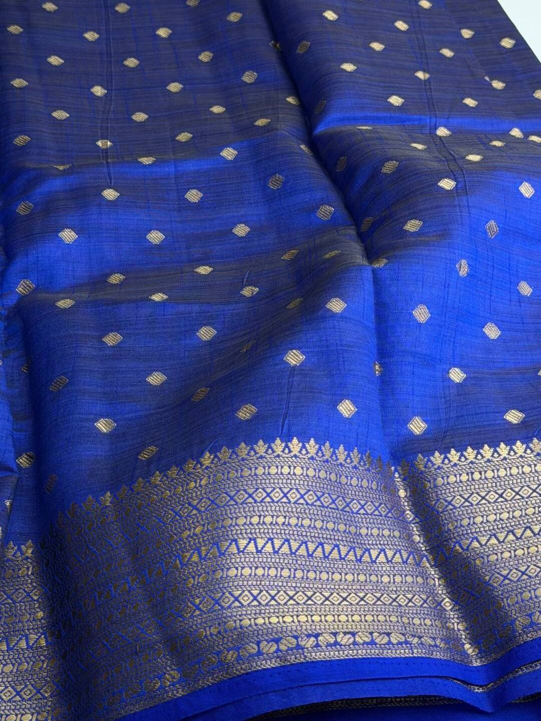 Royal Blue Tussar Cotton Saree