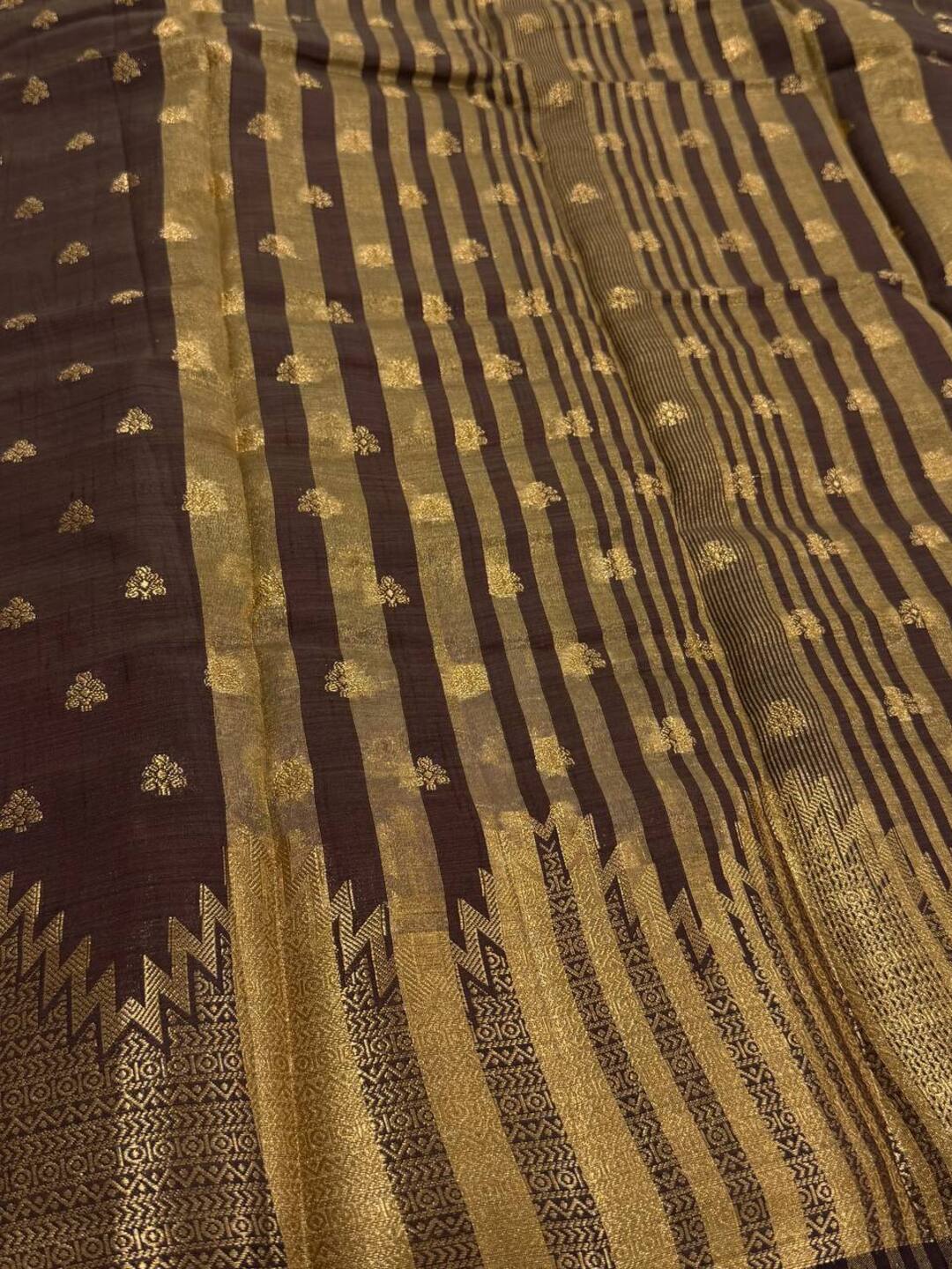 Brown Tussar Cotton Saree