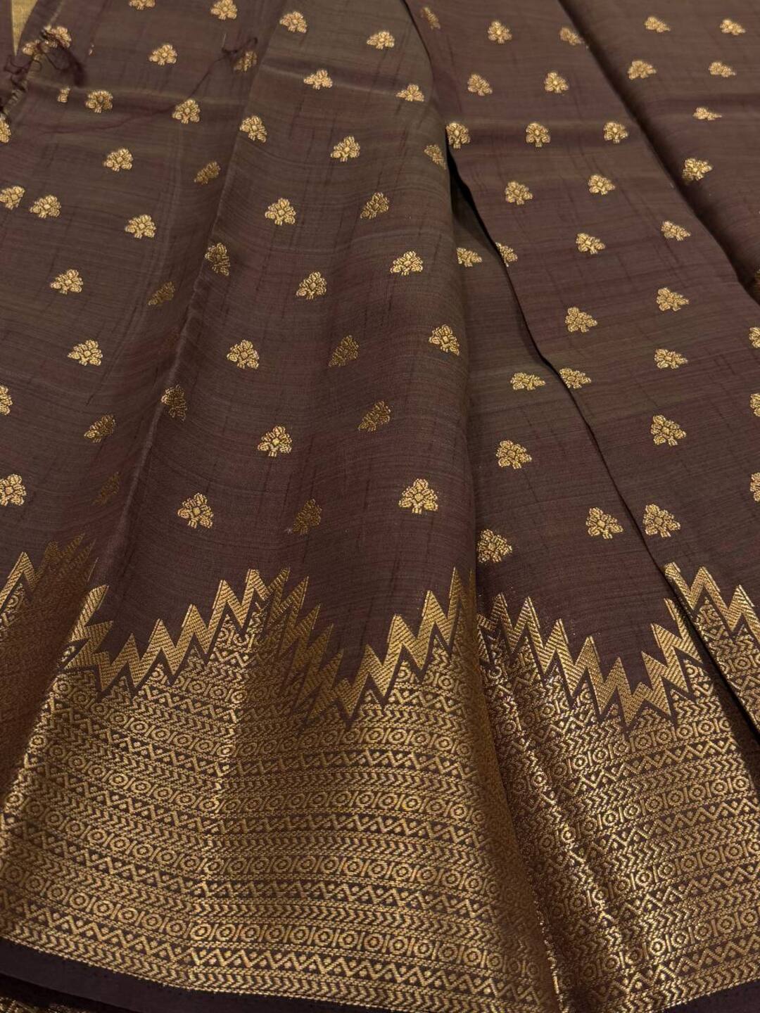 Brown Tussar Cotton Saree