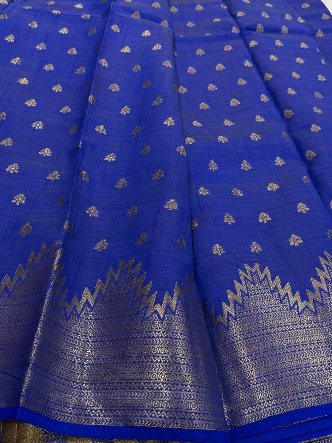 Royal Blue Tussar Cotton Saree