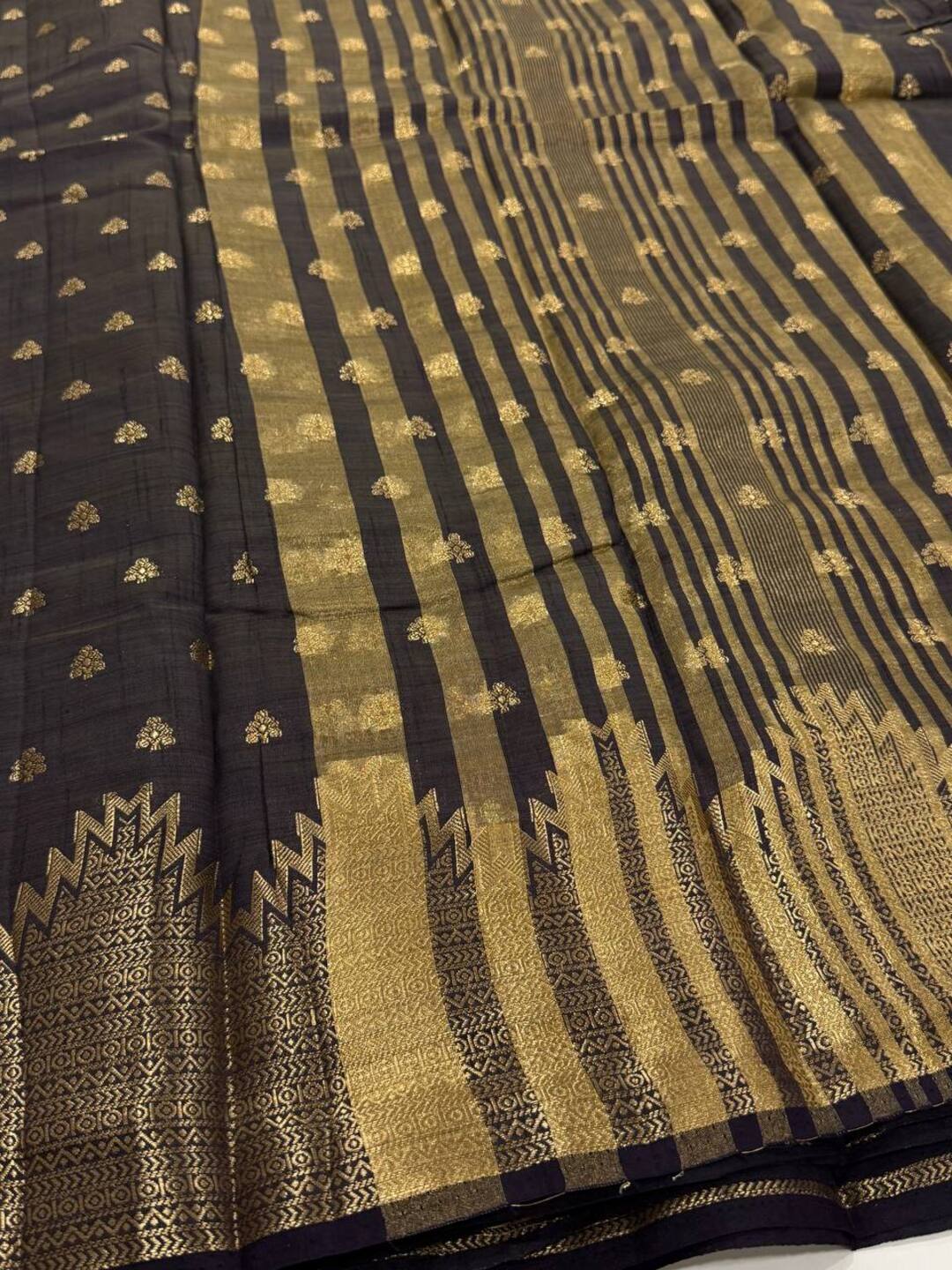 Deep Purple Tussar Cotton Saree