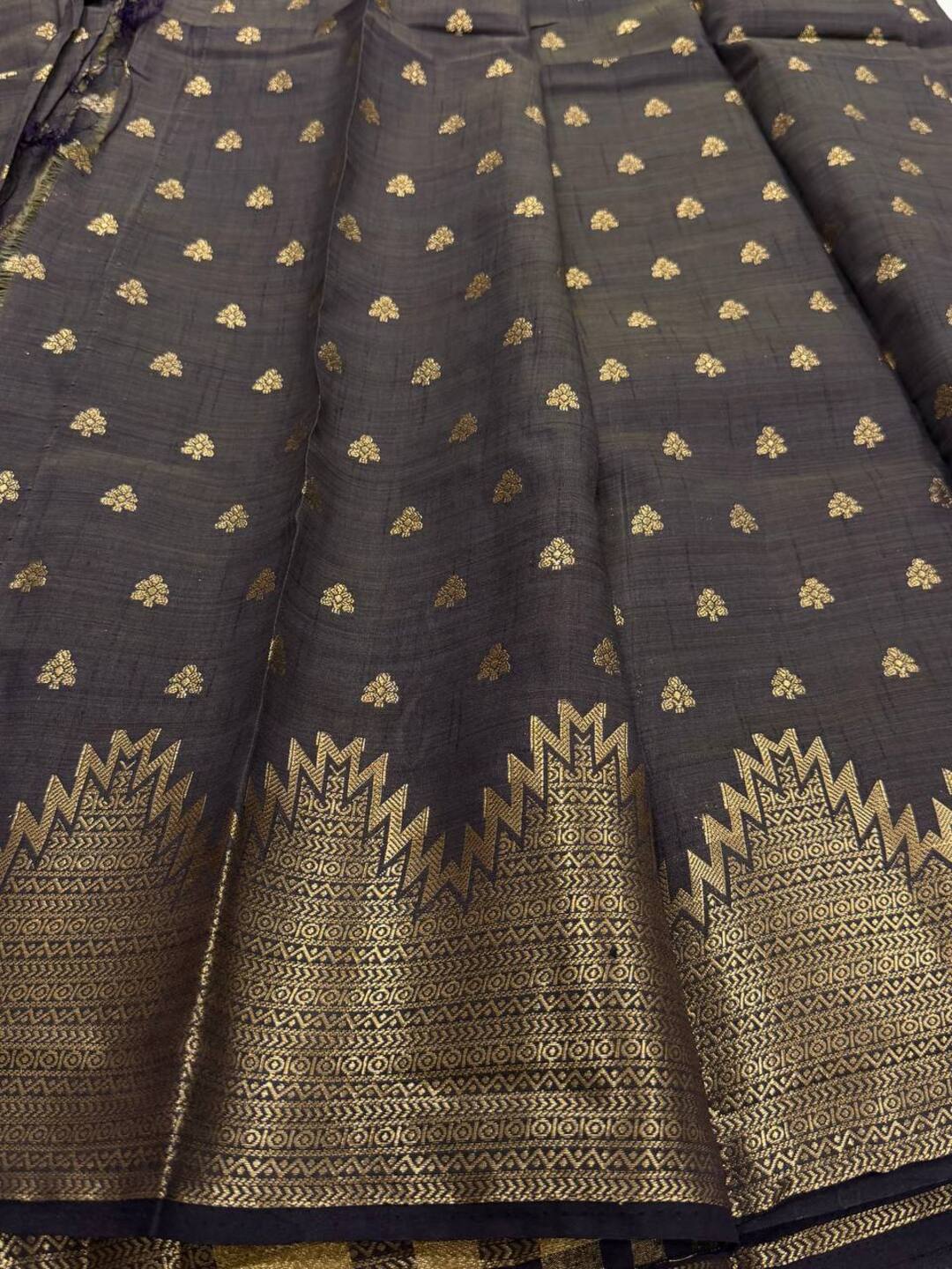 Deep Purple Tussar Cotton Saree