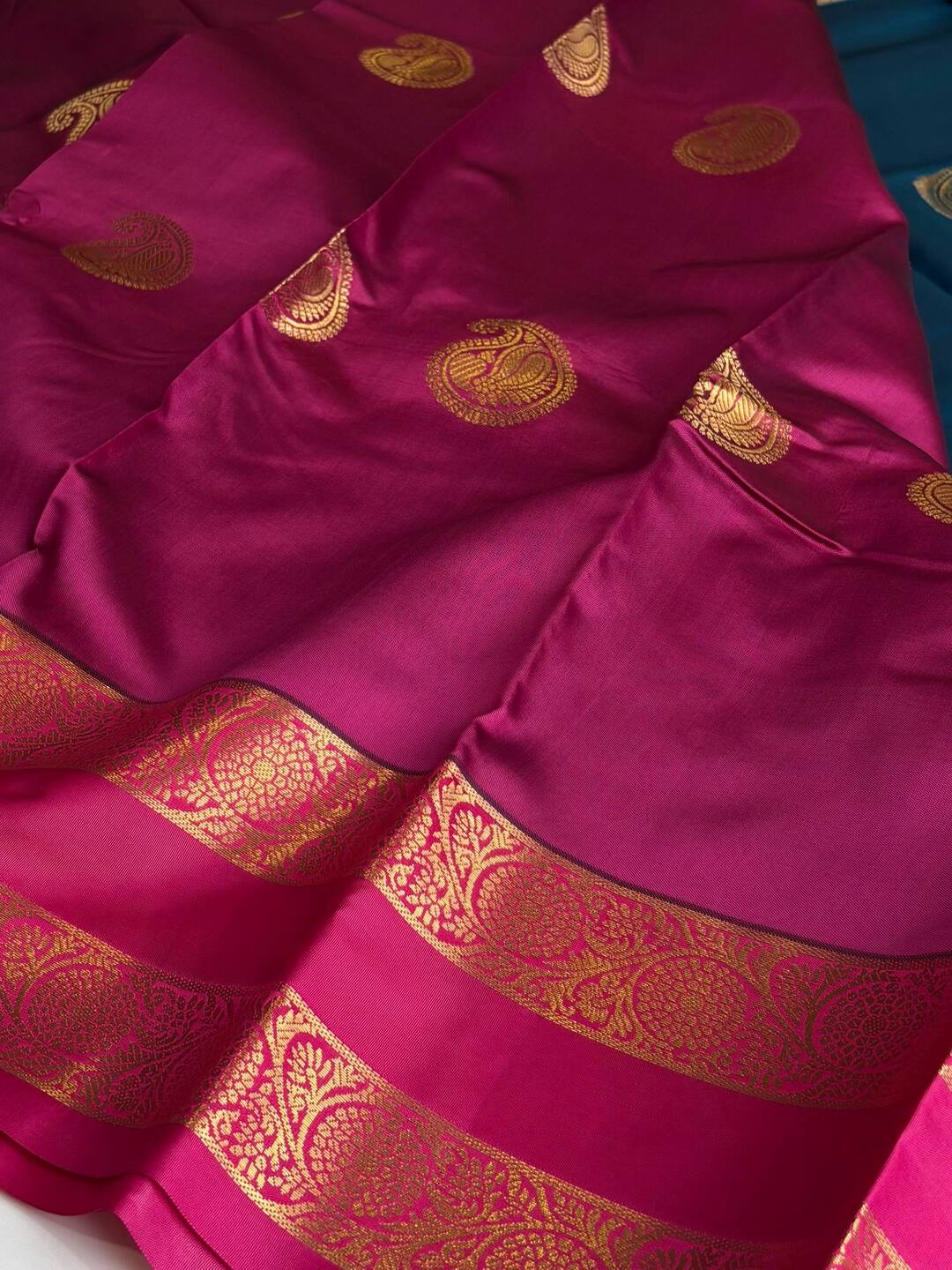 Teal Blue Cotton Silk Saree