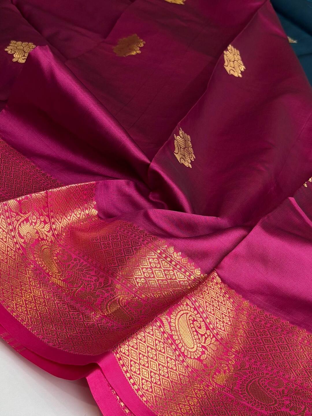 Teal Blue Cotton Silk Saree