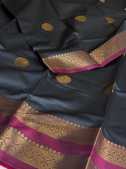 Grey Cotton Silk Saree