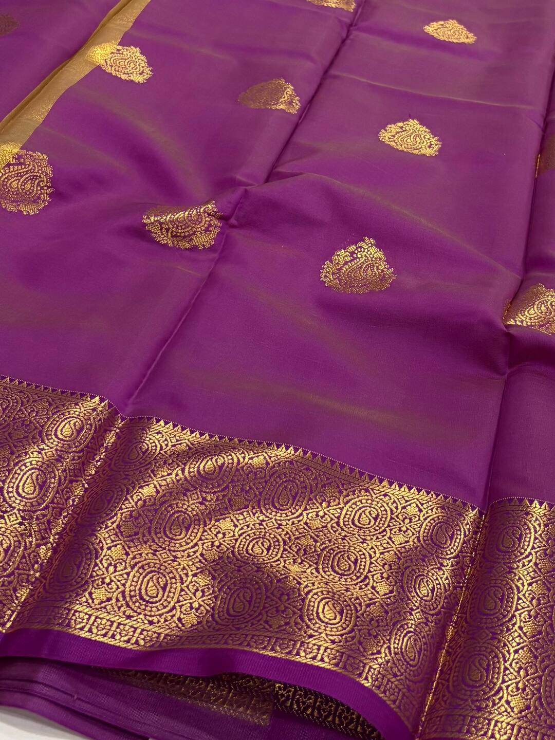 Dusty Purple Cotton Silk Saree