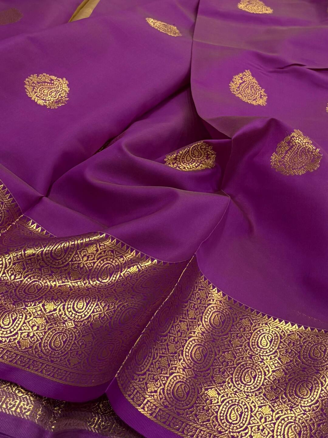 Dusty Purple Cotton Silk Saree