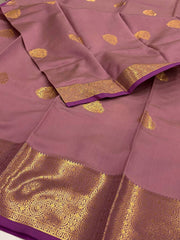 Dusty Purple Cotton Silk Saree