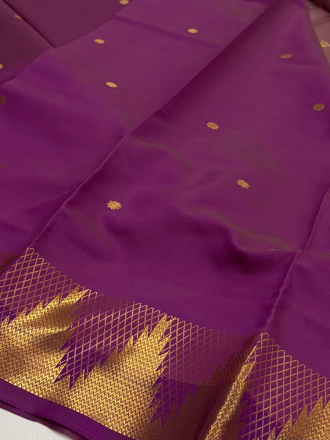 Dusty Purple Cotton Silk Saree