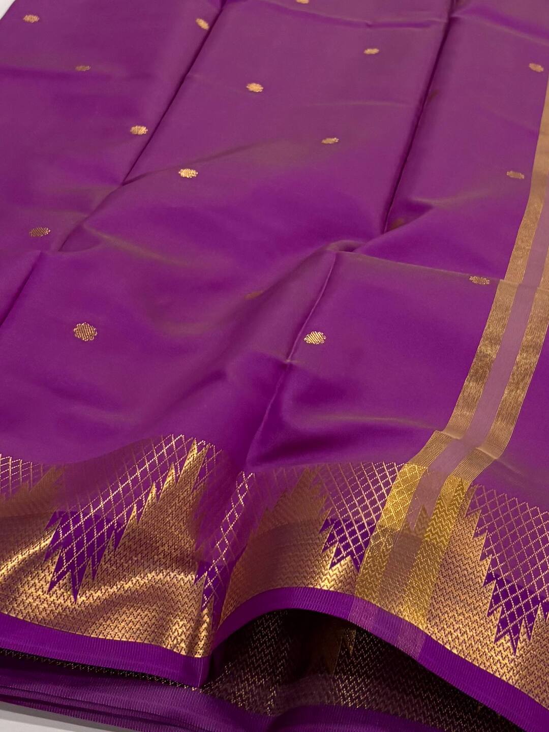 Dusty Purple Cotton Silk Saree