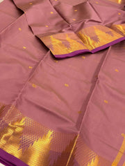 Dusty Purple Cotton Silk Saree