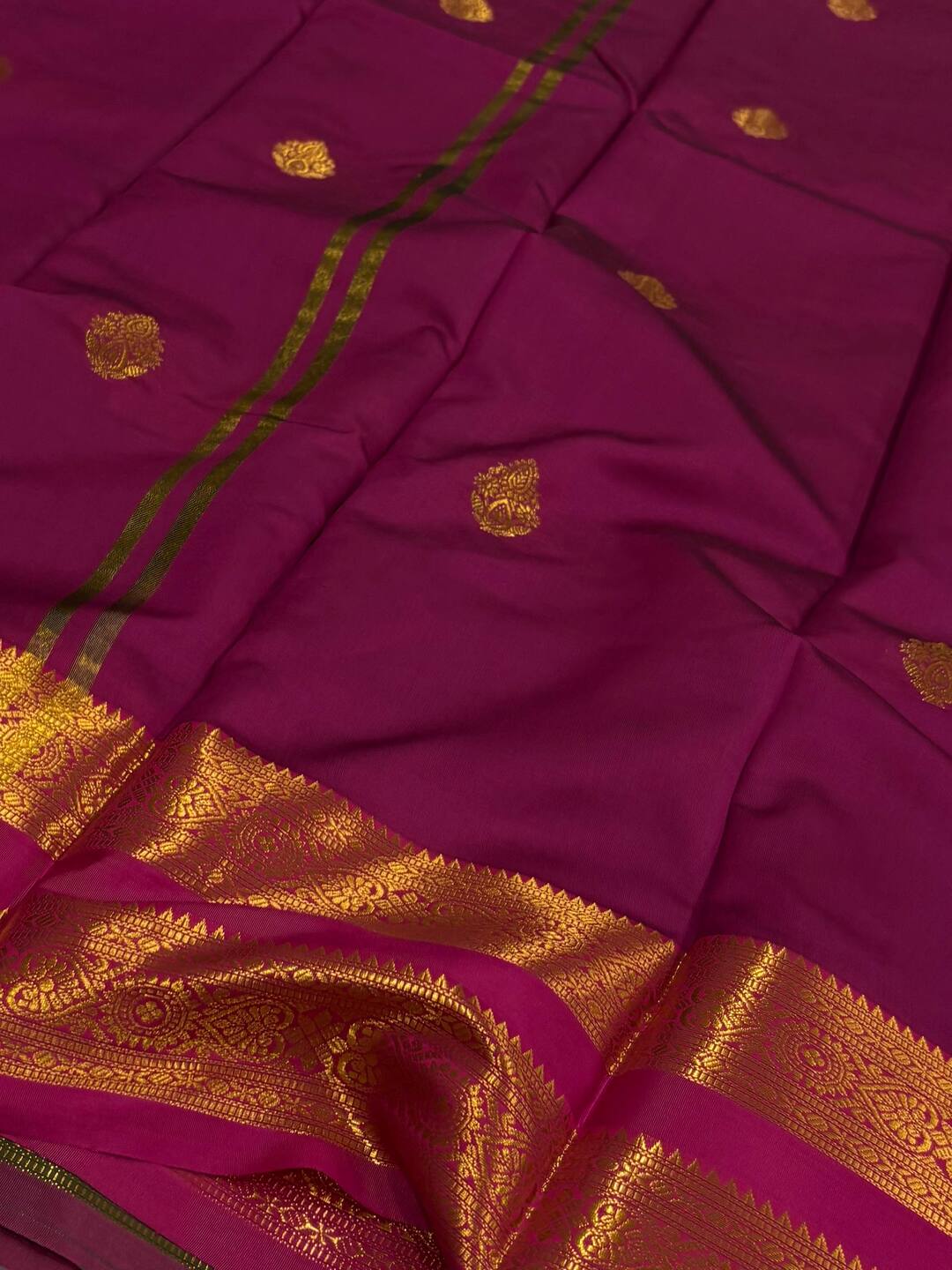 Forest Green Cotton Silk Saree