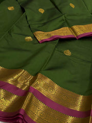 Forest Green Cotton Silk Saree
